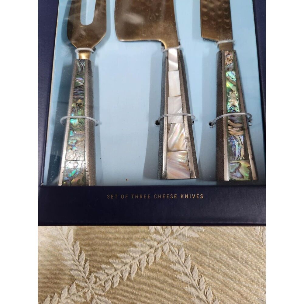 Anthropologie Arctic Twilight Cheese Knives, Set of 3 - Picture 4 of 8